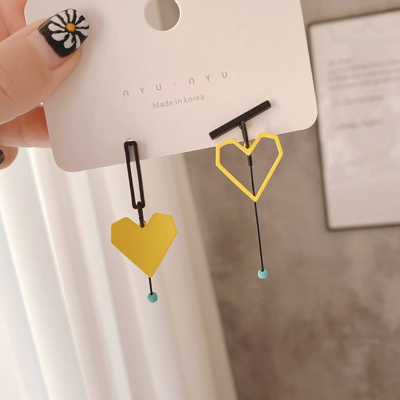 Asymmetric Love Heart Earrings