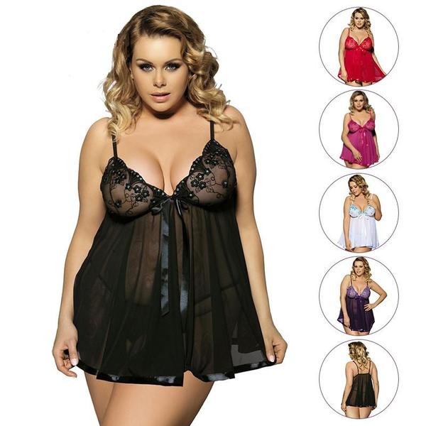 Plus Size Lace Sling Sleepdress – Sizes M–6XL