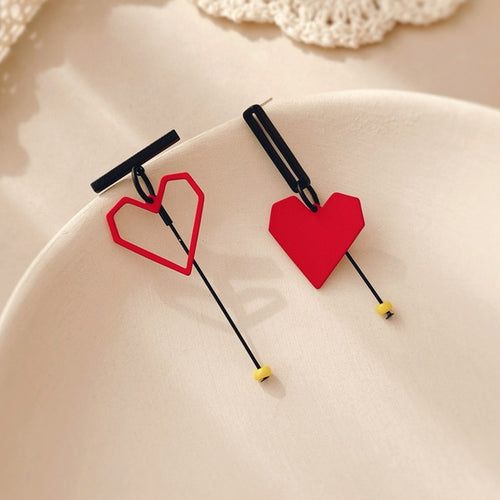 Asymmetric Love Heart Earrings