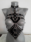 PU Leather Open Bra Bondage Camisole – One Size