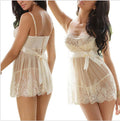 Women's Spandex Sexy Lingerie Set – White
