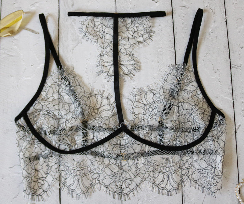 Spandex Lace Three-Point Lingerie Set – Sizes S–3XL