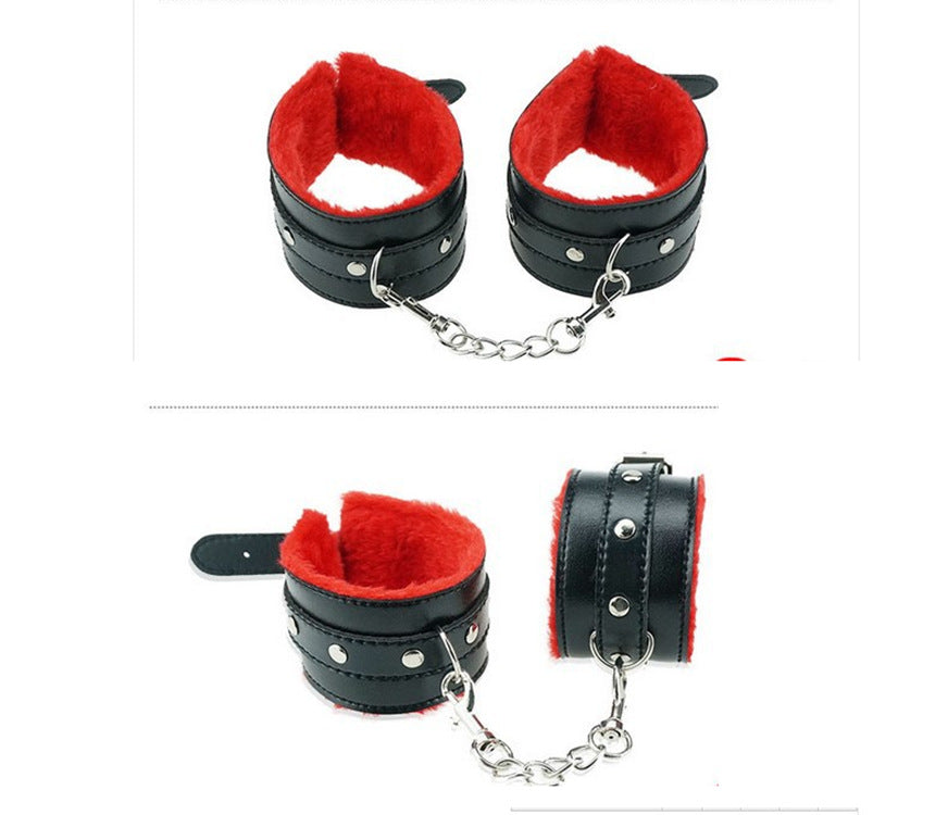 8-Piece BDSM Bondage Set – Handcuffs, Whip, Collar & More