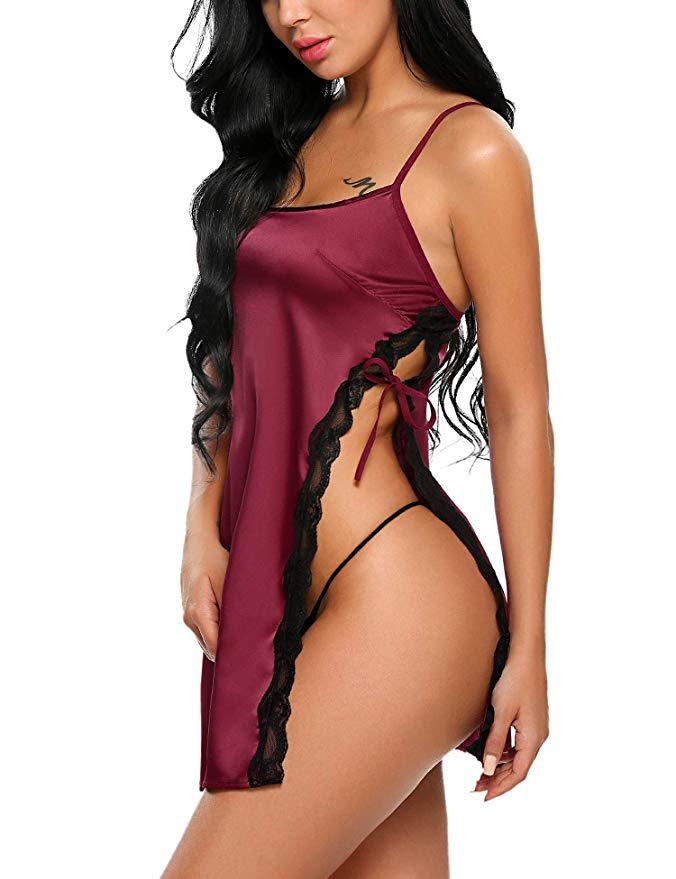 Satin Lace Sexy Nightdress – Cute Girl Role Play