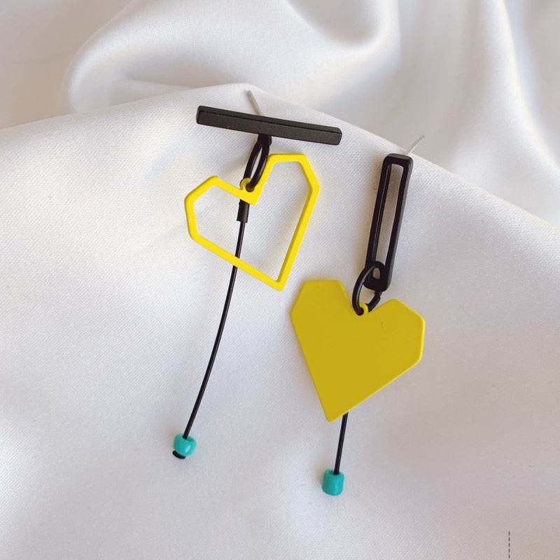 Asymmetric Love Heart Earrings