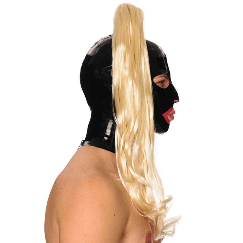 Seamless Glue-free Zipper Thickening Latex Headgear