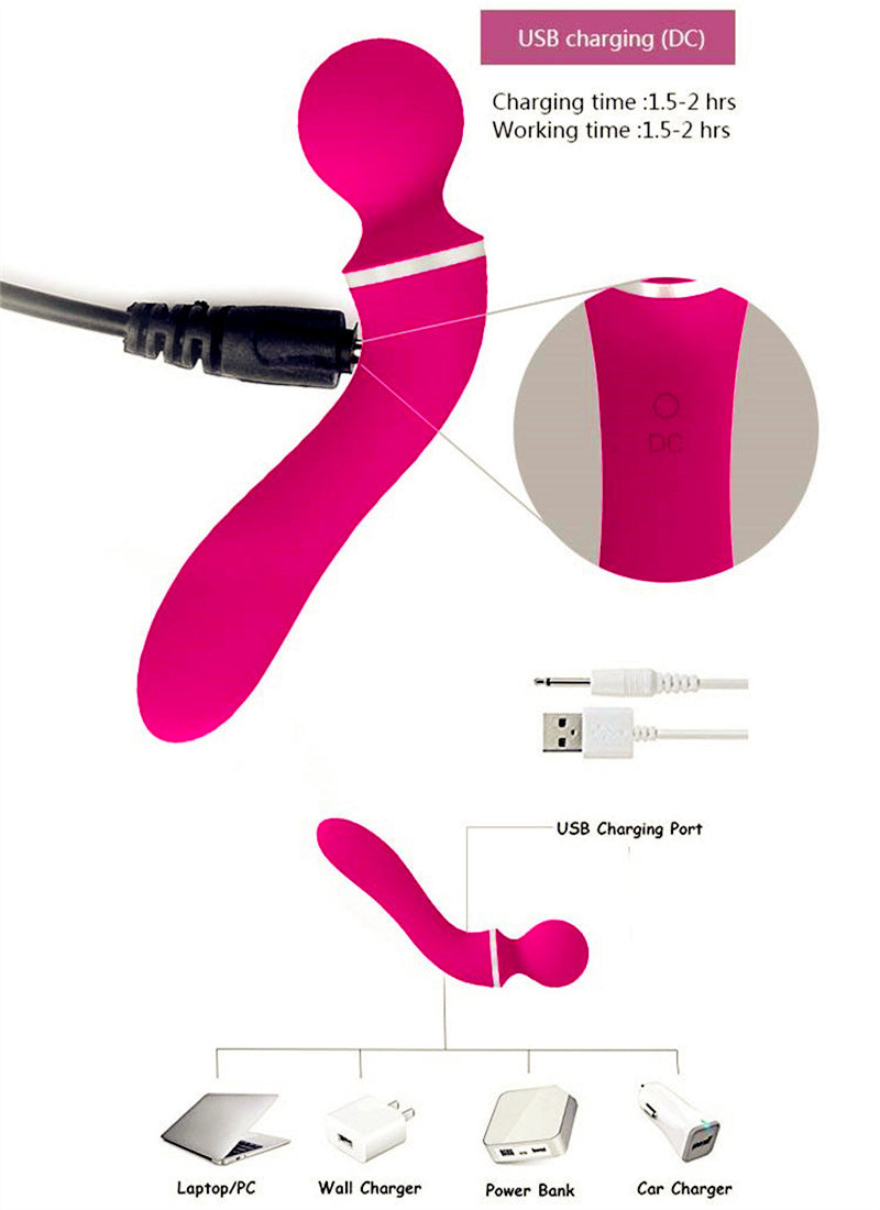 10-Frequency Silicone Vibrating Wand – With or Without Head Attachment