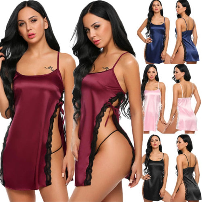 Satin Lace Sexy Nightdress – Cute Girl Role Play