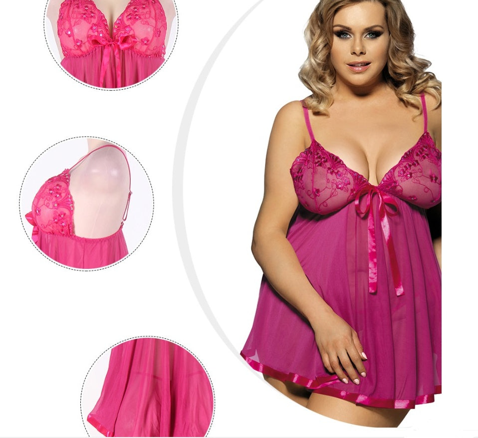 Plus Size Lace Sling Sleepdress – Sizes M–6XL