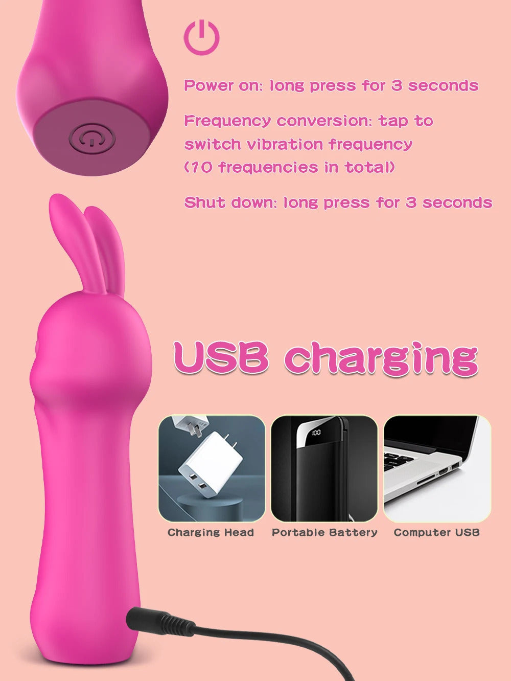 Rabbit Vibrator Massage Device