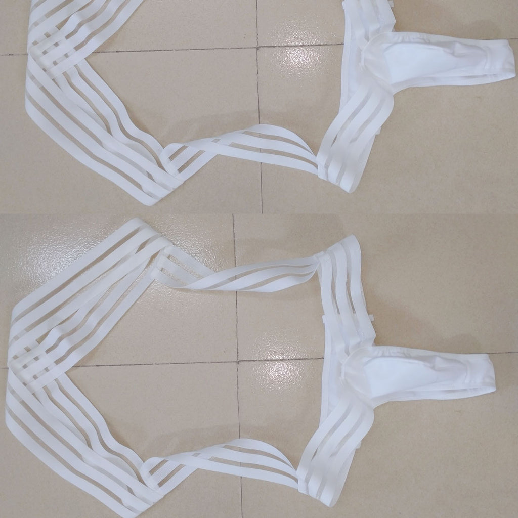 Hollow Chest Strap Crop Top – Nightclub Dance Costume