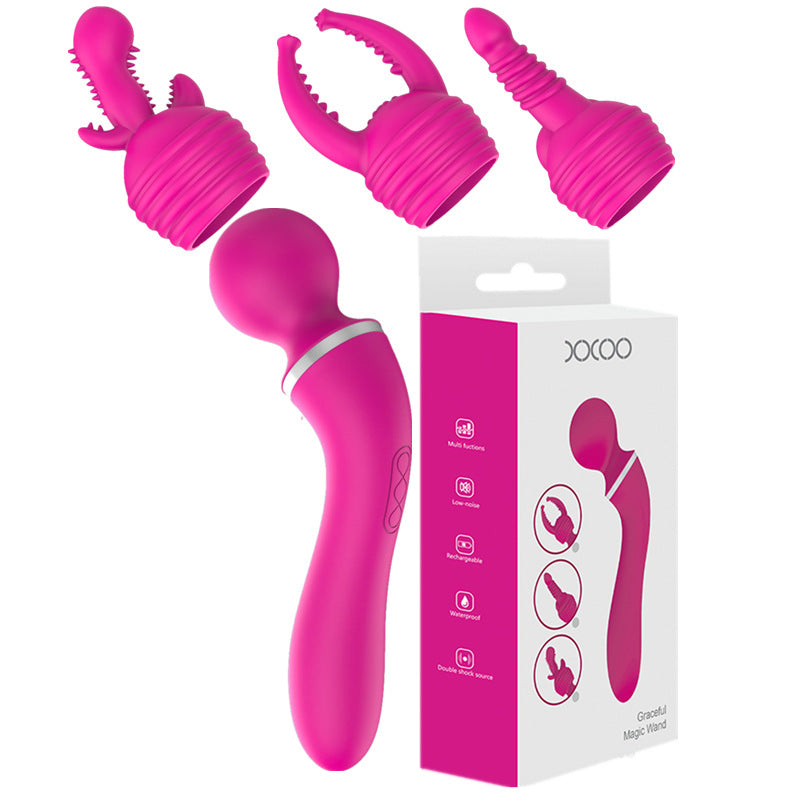 10-Frequency Silicone Vibrating Wand – With or Without Head Attachment