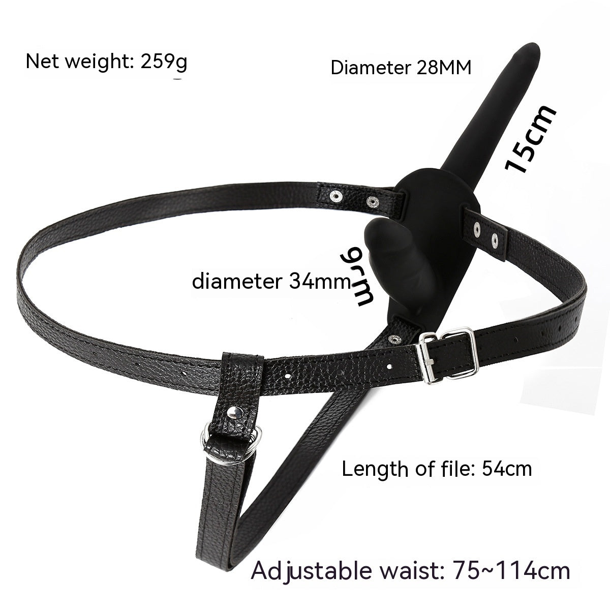 Strap-On Dildo with Leather Harness