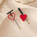 Asymmetric Love Heart Earrings