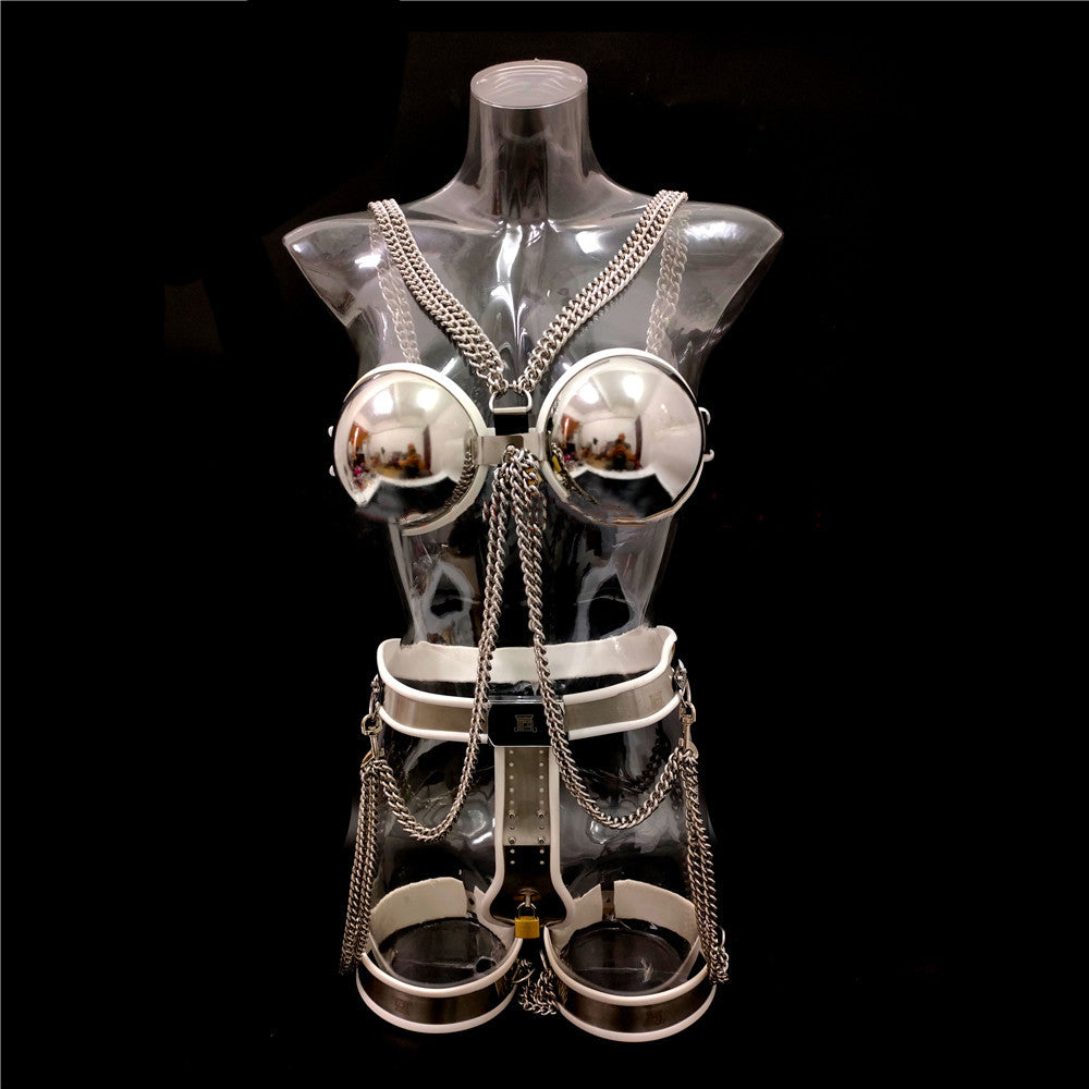 Stainless Steel Female T Breast Manipulation Clothes Thigh Ring Three Pieces