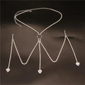 White Heart Non-Piercing Nipple Chain