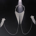 Rhinestone Star Tassel Breast Patch Chain