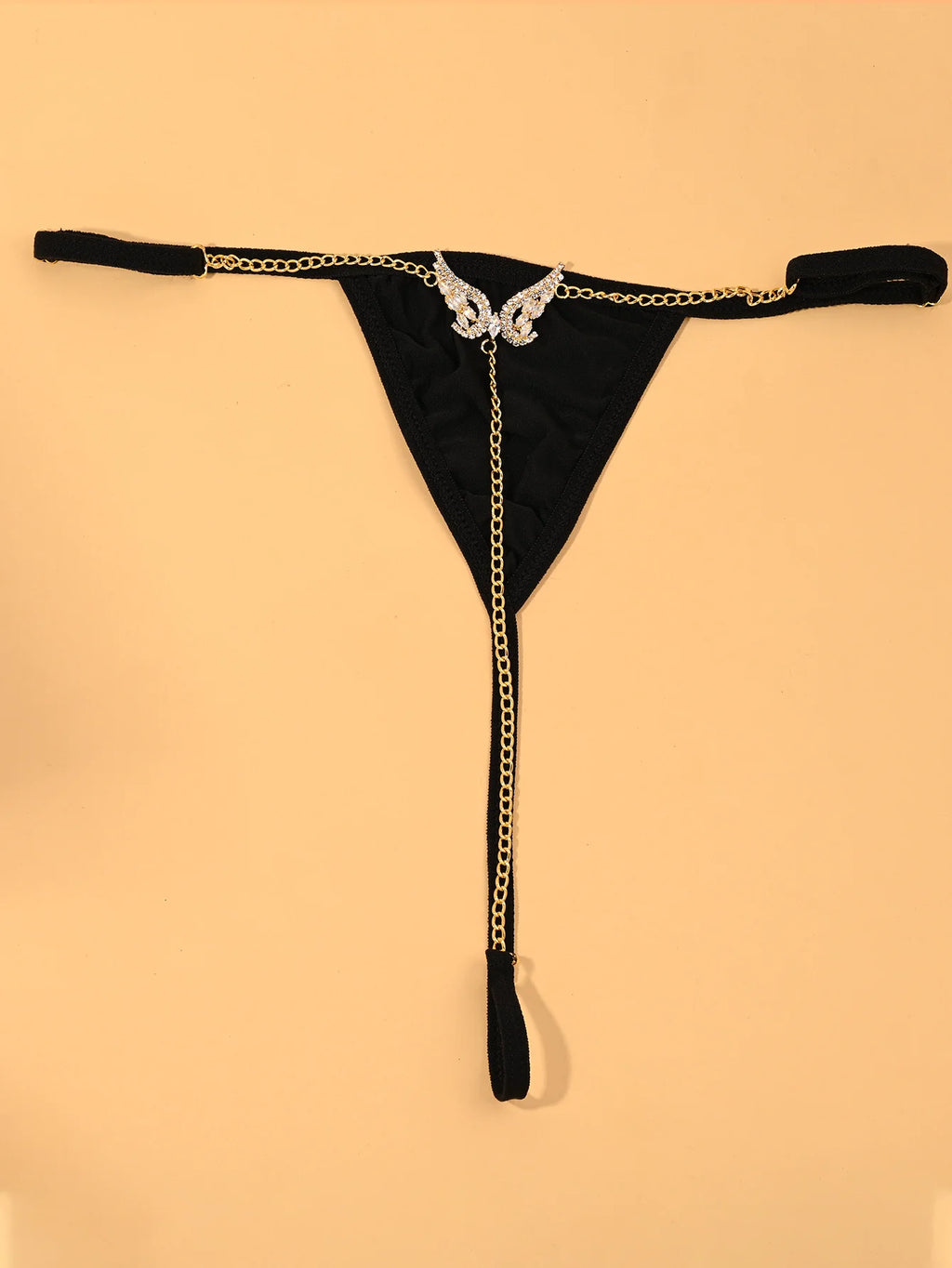 Wings Rhinestone Bikini Body Chain Thong