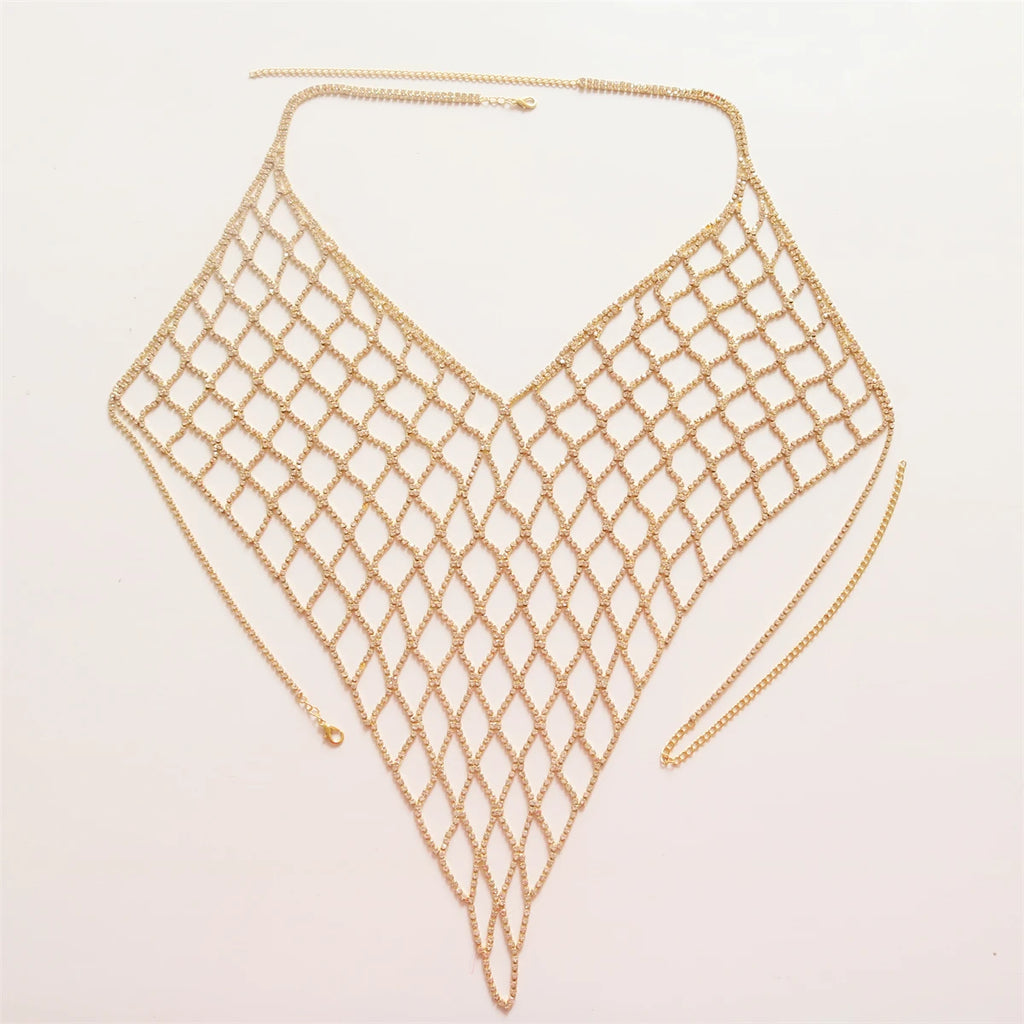 Crystal Zirconia Mesh Bra Body Chain