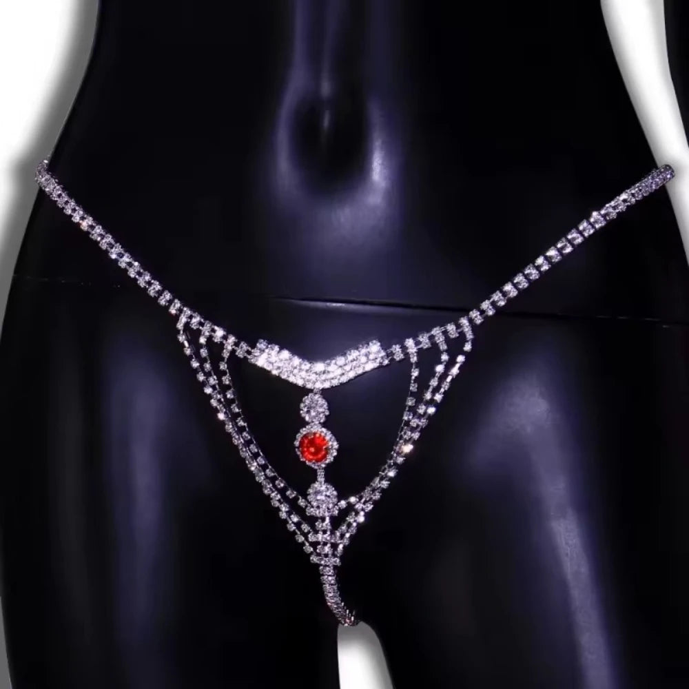 Crystal Thong & Belly Chain Body Jewellery Set