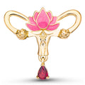 Lotus Uterus Crystal Brooch Pin