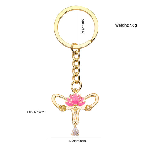 Lotus Uterus Crystal Keychain