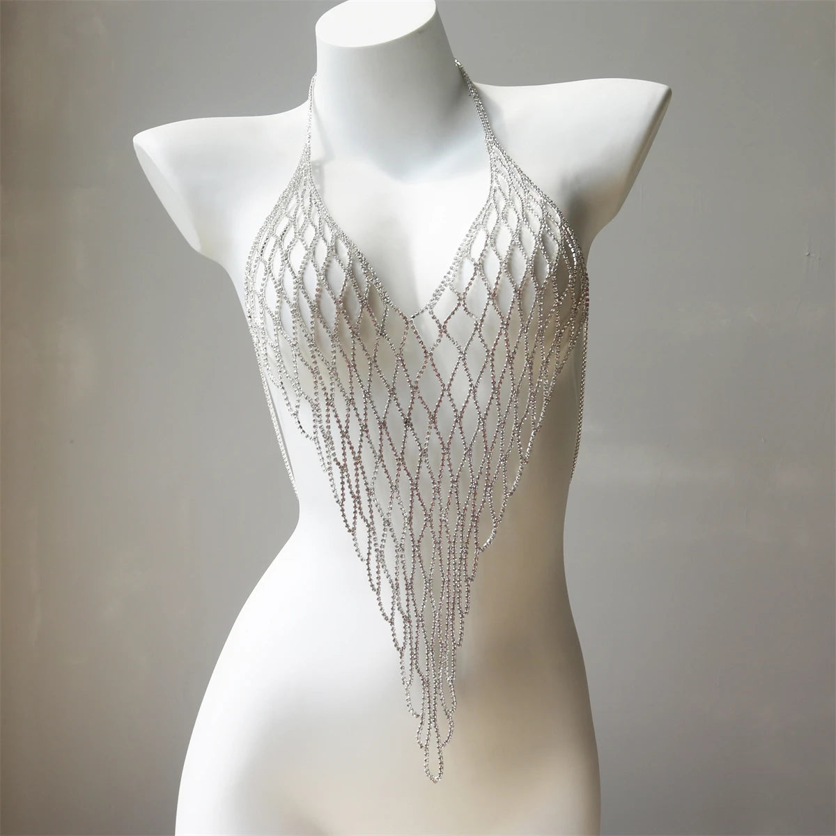 Crystal Zirconia Mesh Bra Body Chain