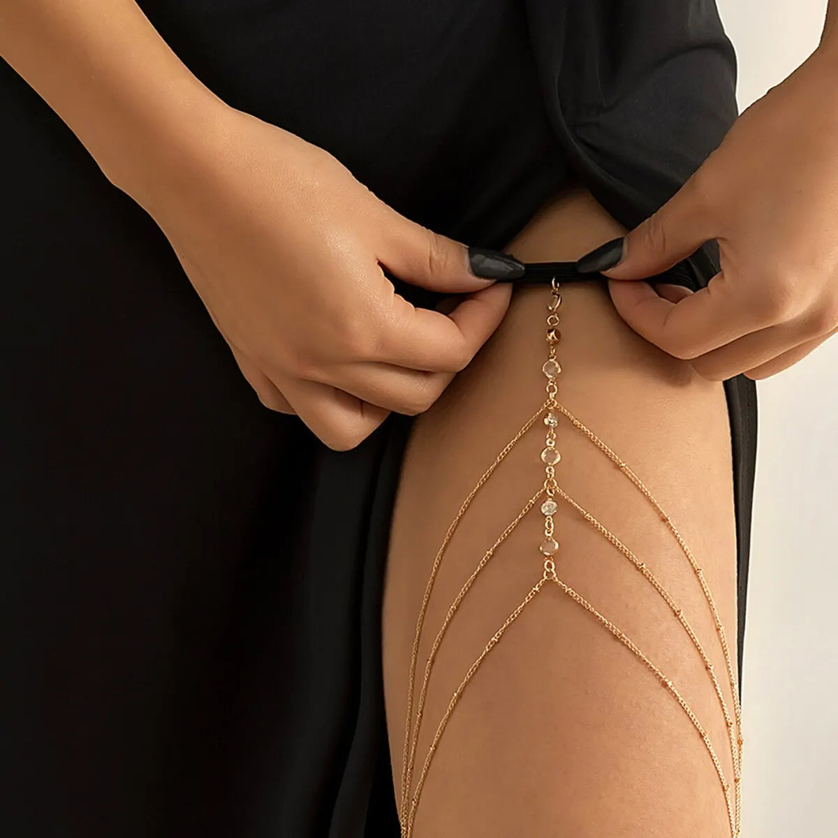Boho Crystal Elastic Leg Thigh Chain