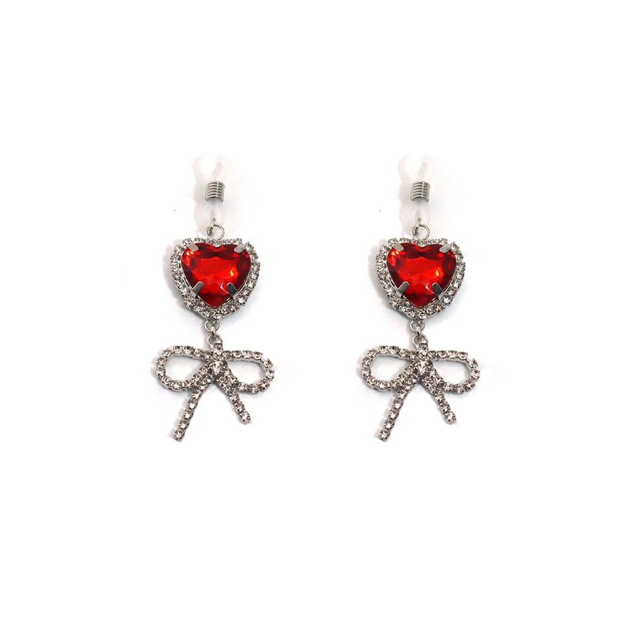 Bow Heart Nipple Rings Set