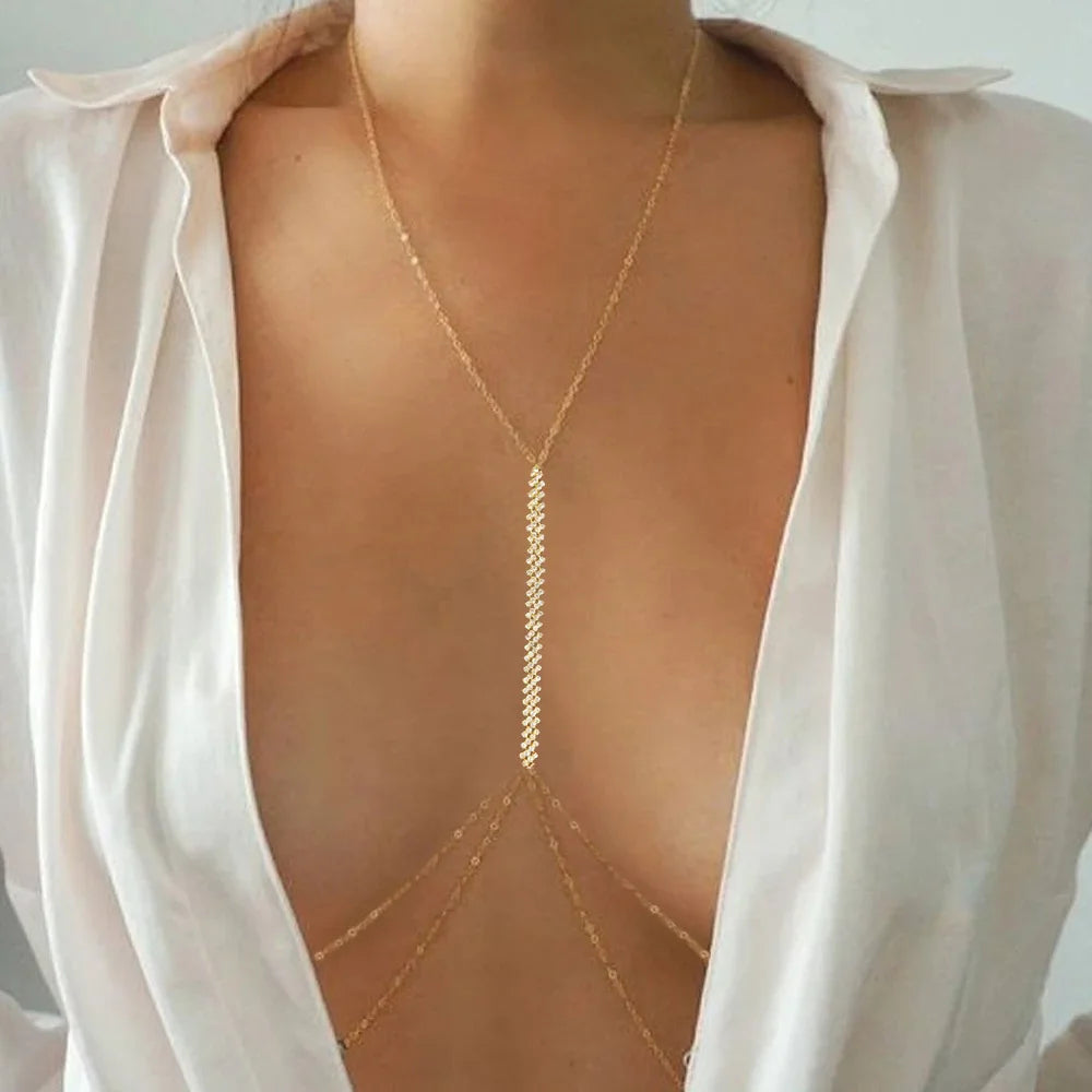 Rhinestone Chest & Waist Harness Body Chain