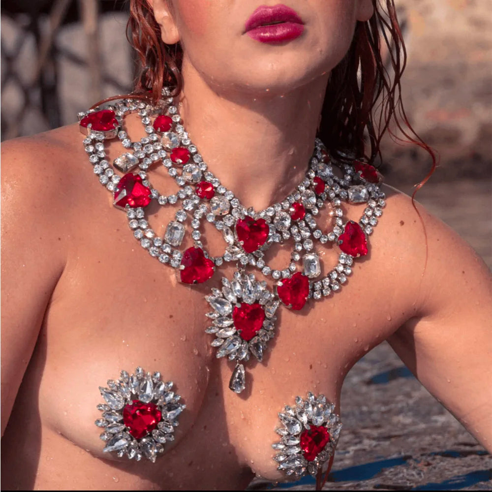 Luxury Red Heart Body Jewellery Collection