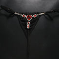 Crystal Heart G-String Thong with Body Chain
