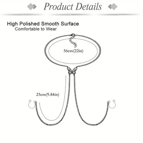 Butterfly Nipple Rings with Chain