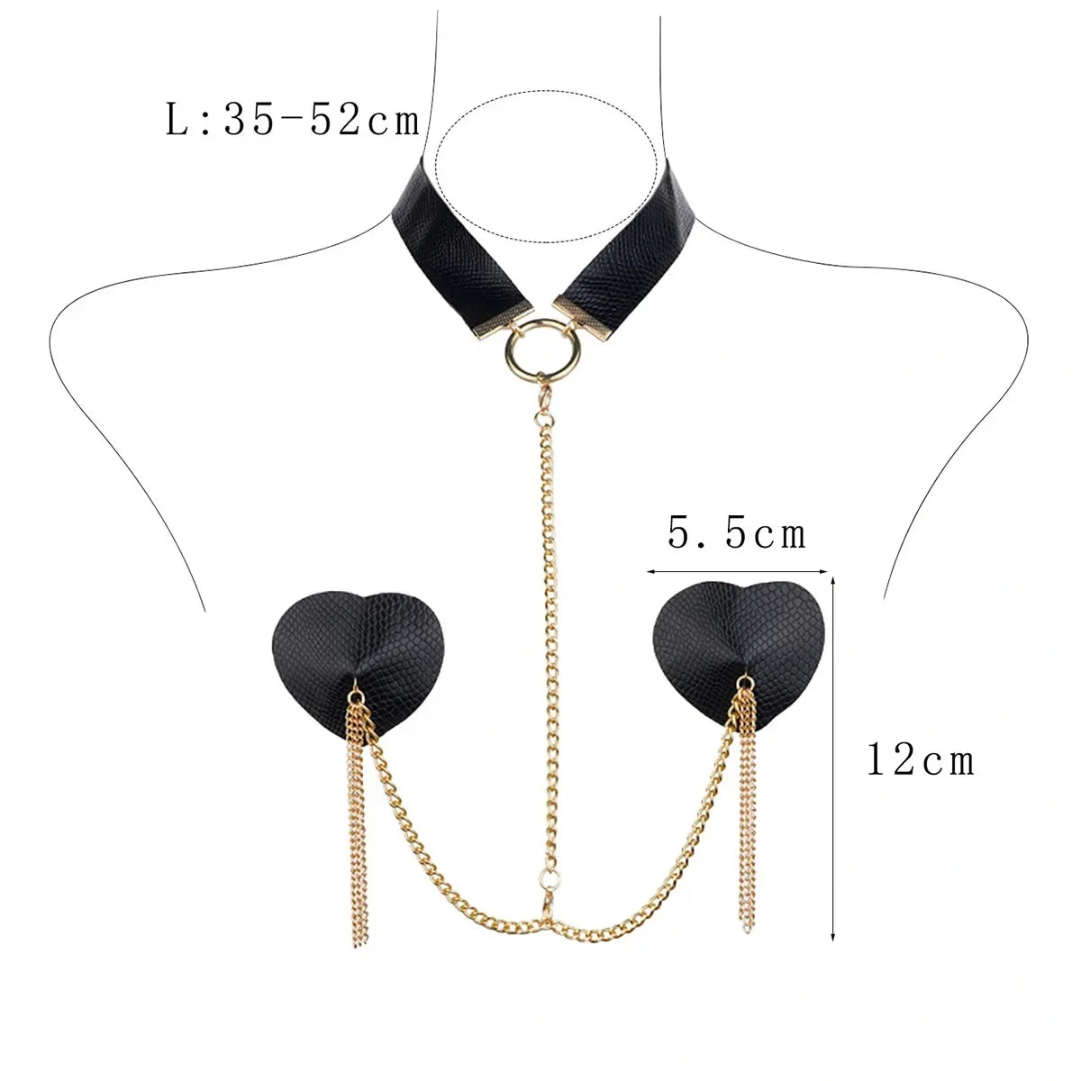 Heart Tassel Leather Nipple Cover
