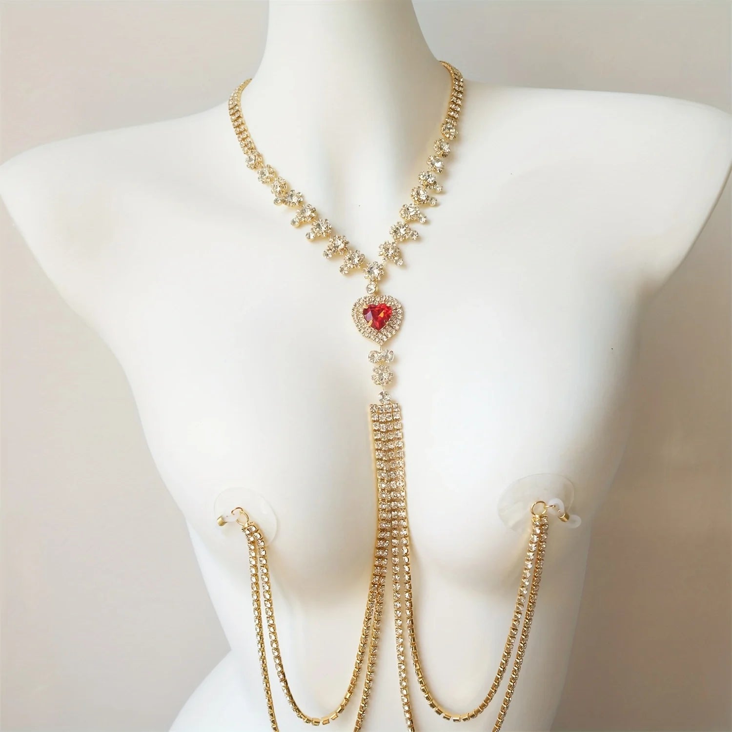 Rhinestone Nipple Chain Clamp