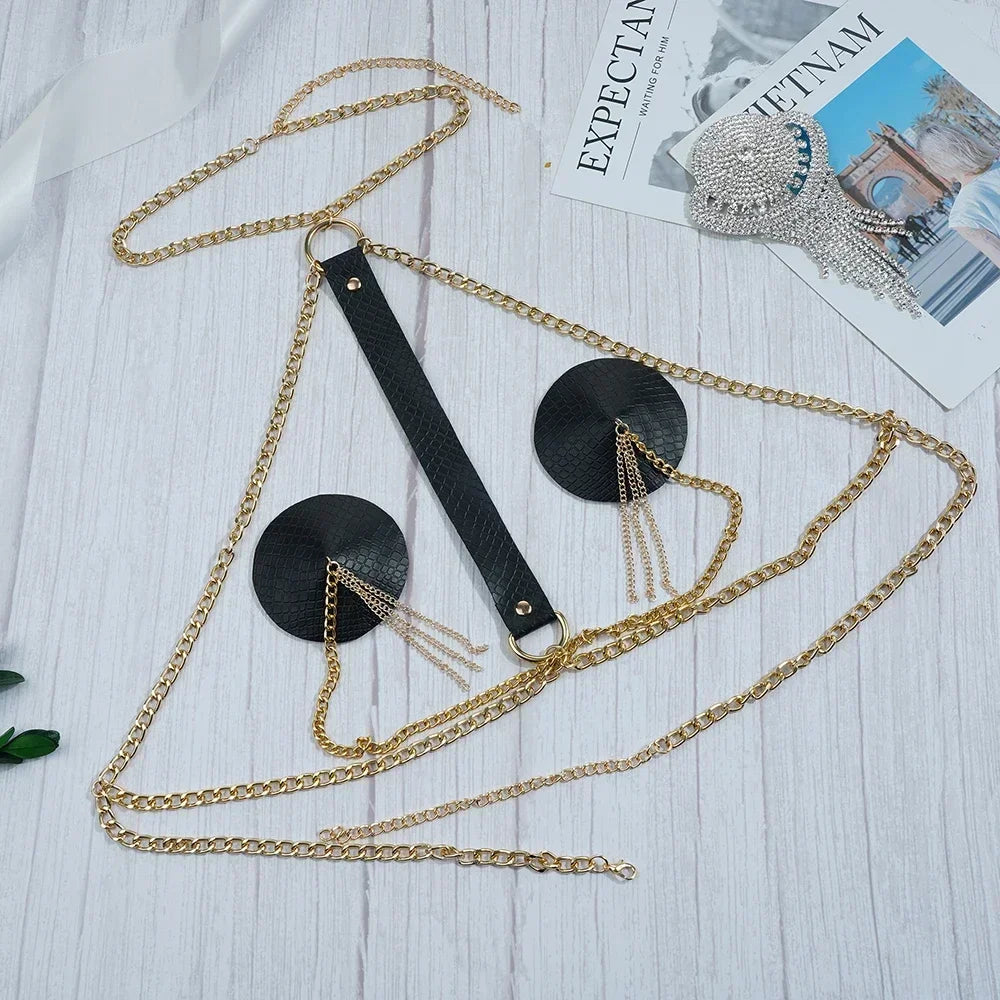 Heart Tassel Leather Nipple Cover