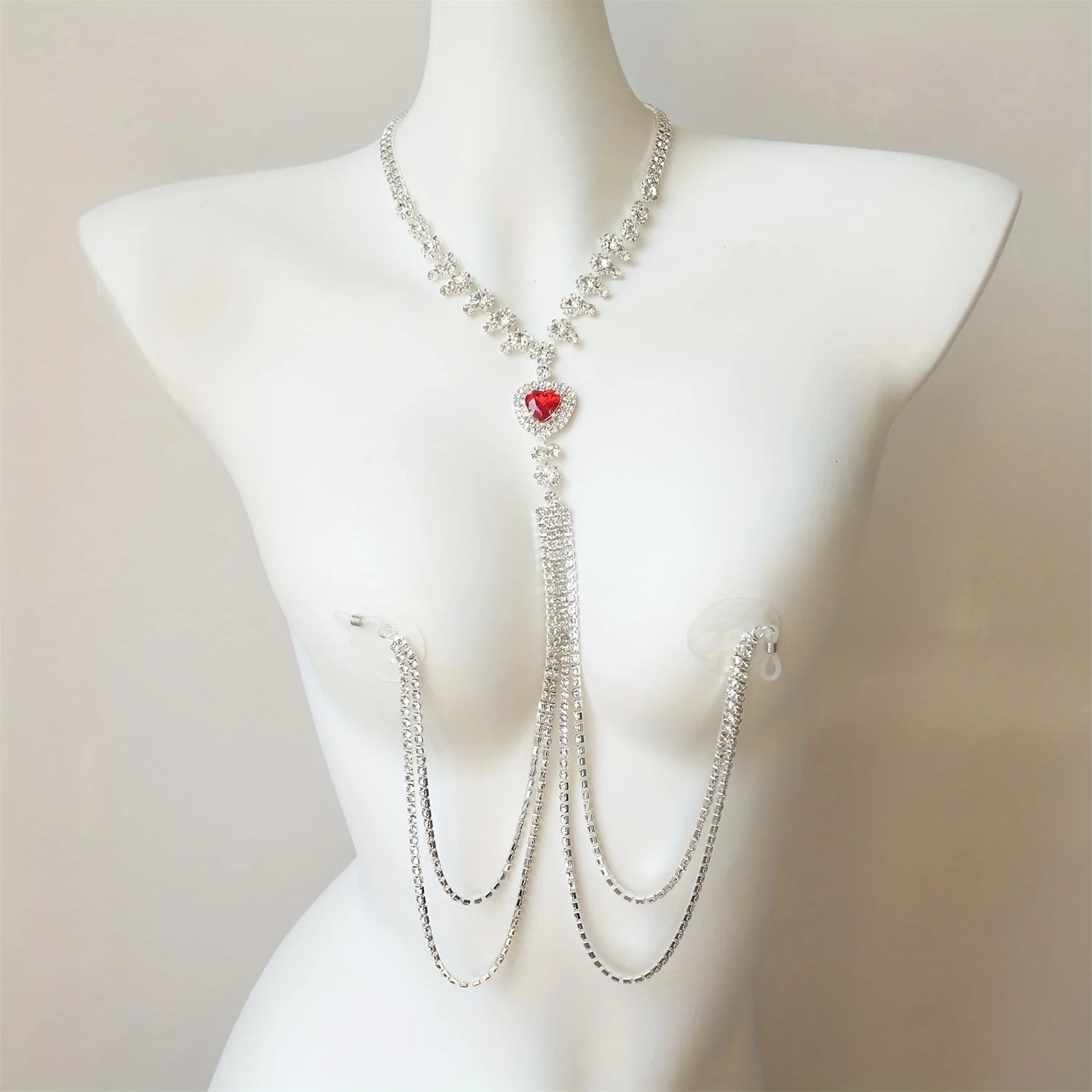 Rhinestone Nipple Chain Clamp