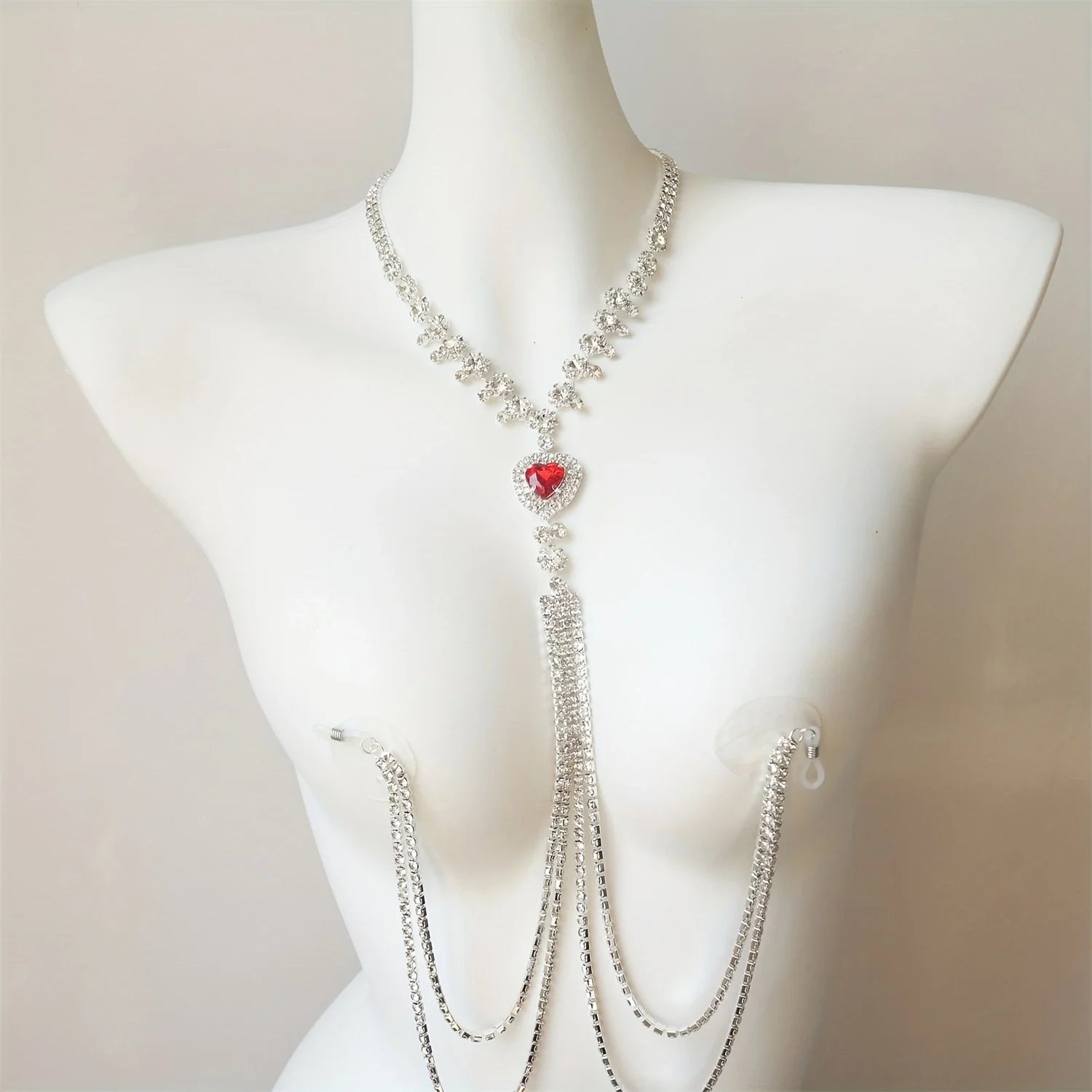 Rhinestone Nipple Chain Clamp