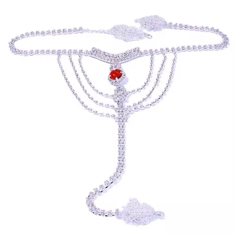 Crystal Thong & Belly Chain Body Jewellery Set