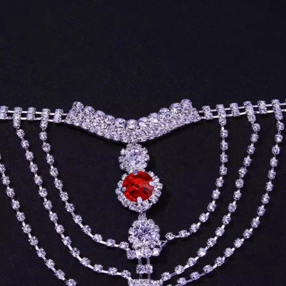 Crystal Thong & Belly Chain Body Jewellery Set
