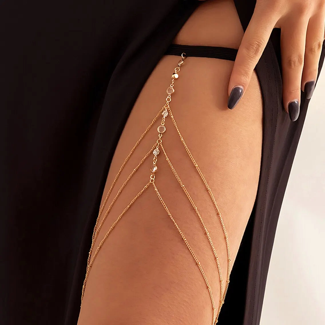 Boho Crystal Elastic Leg Thigh Chain