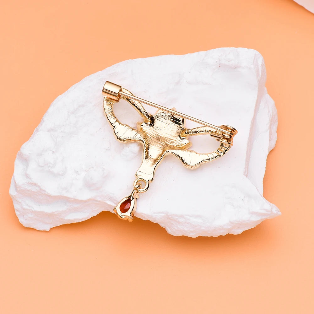 Lotus Uterus Crystal Brooch Pin