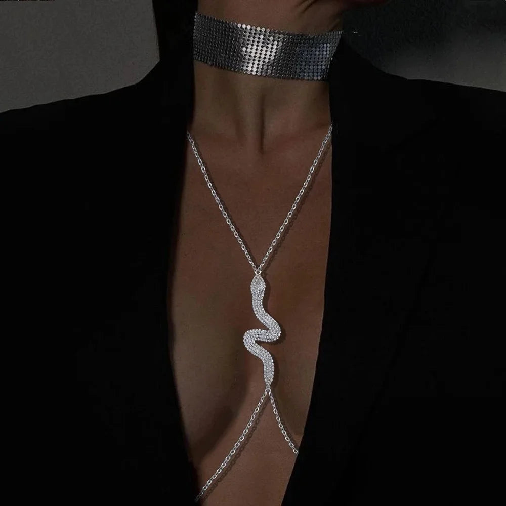 Rhinestone Chest & Waist Harness Body Chain