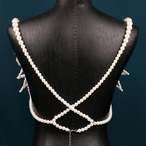 Handmade White Floral Beaded Body Chain