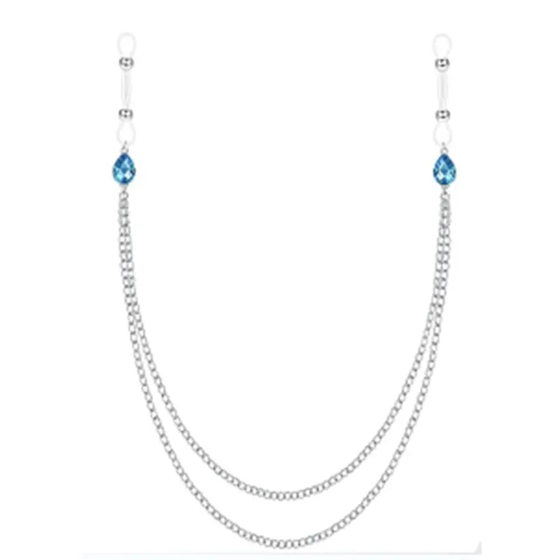 Non-Piercing Fake Nipple Rings with Chain