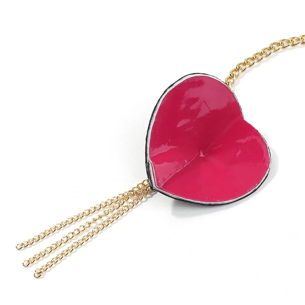Heart Tassel Leather Nipple Cover