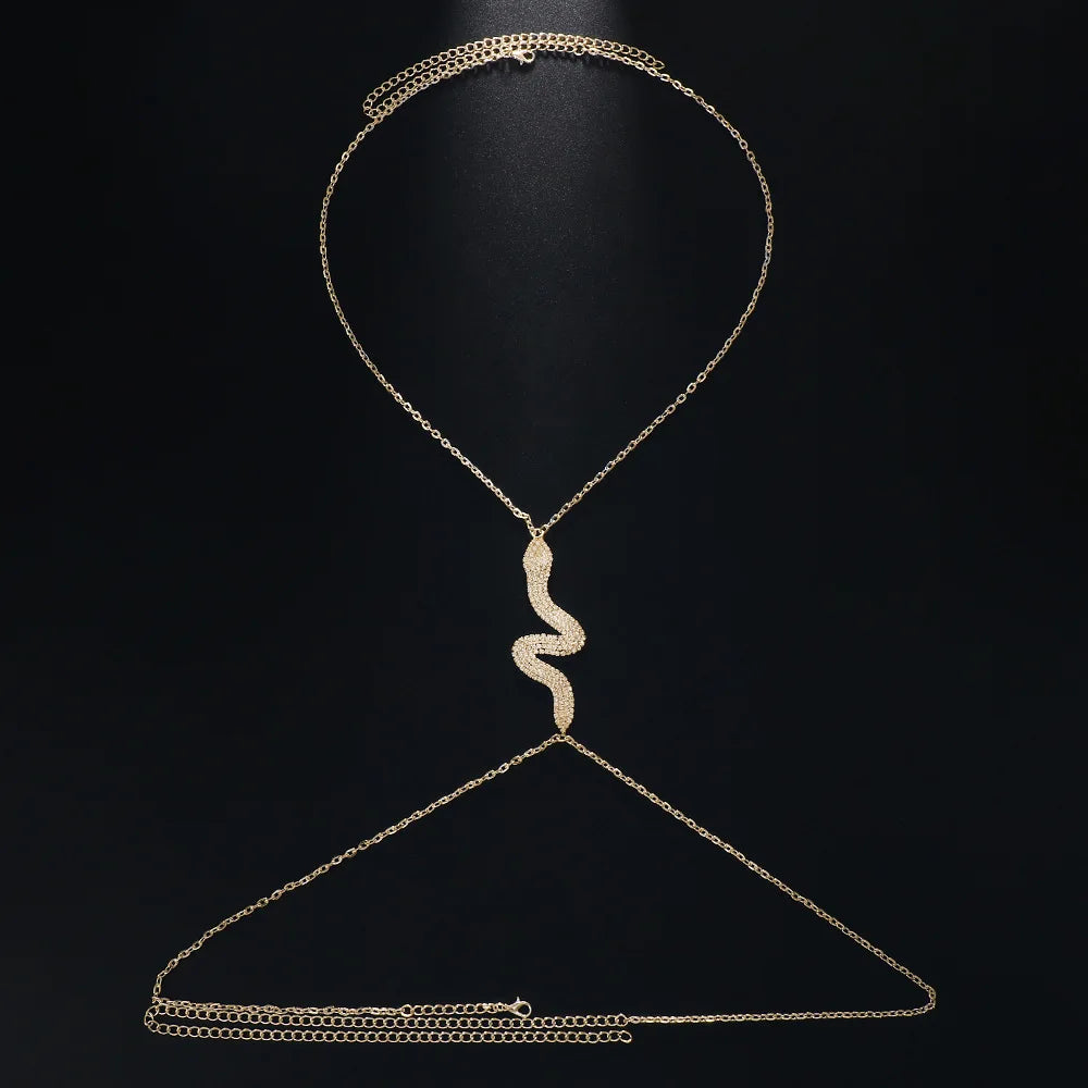 Rhinestone Chest & Waist Harness Body Chain