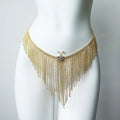 Gold Sparkling Tassel Crystal Waist Chain