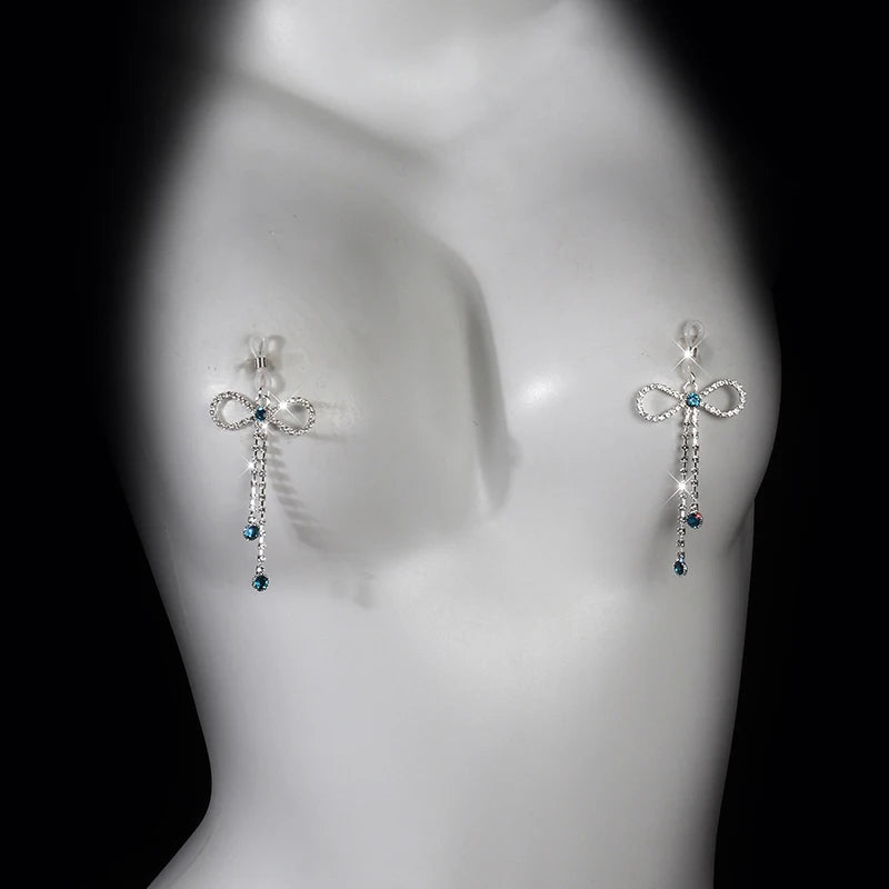 Vintage Bowknot Rhinestone Nipple Clip