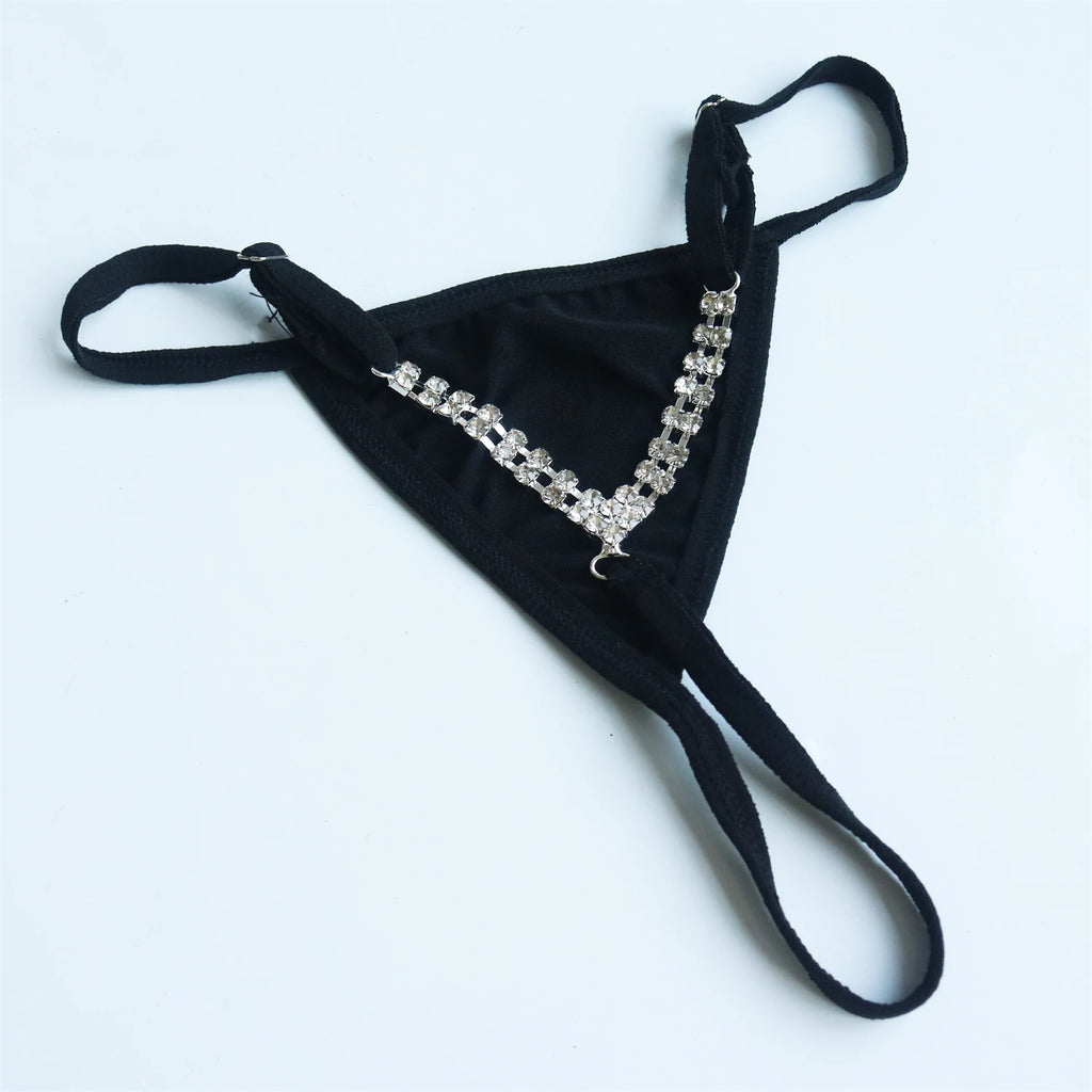 Rhinestone Body Chain Thong